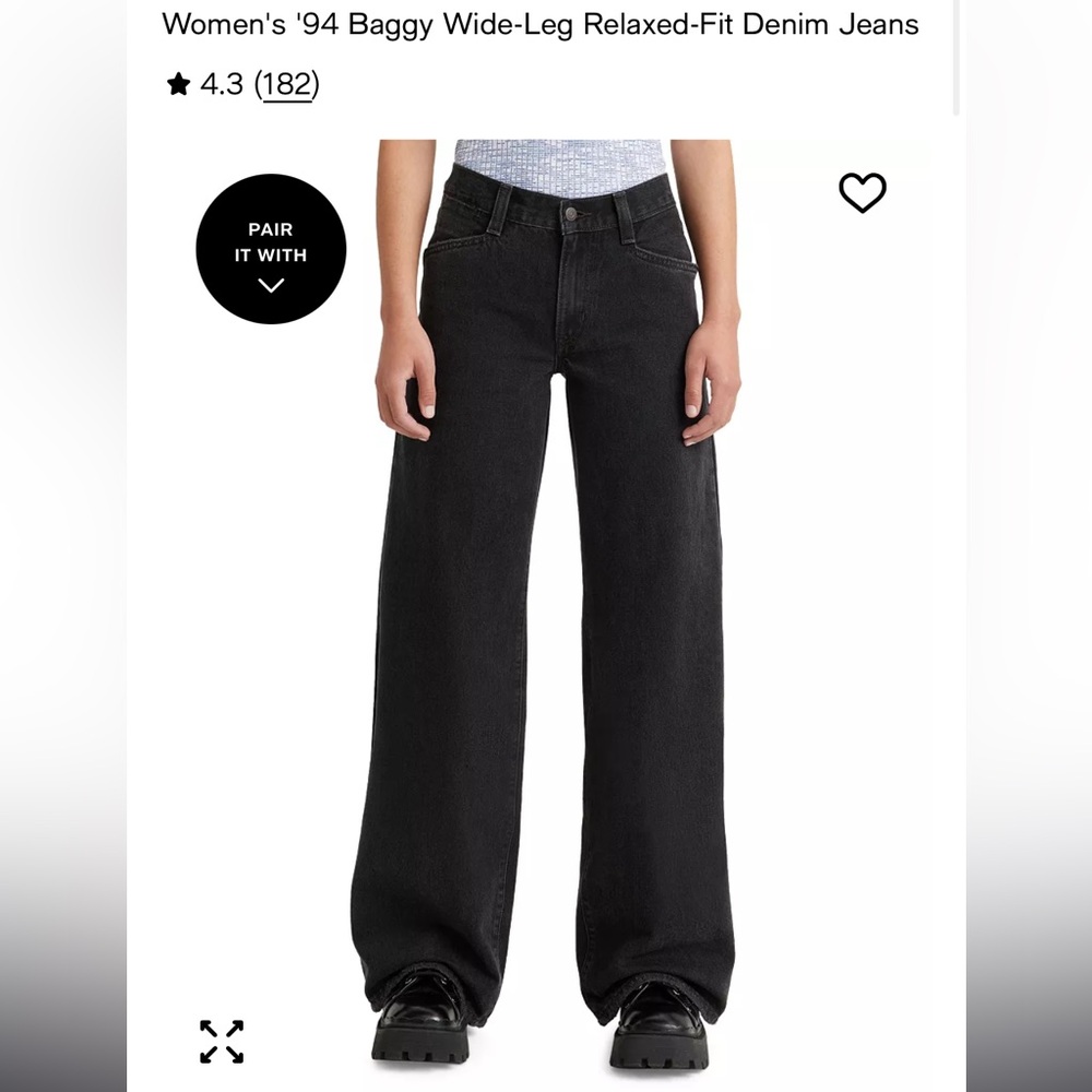 Women’s 94 Baggy Women’s Black Jeans 28/31
